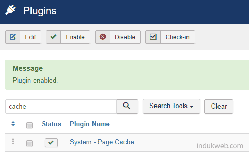 Mengaktifkan - Enable System - Page Cache