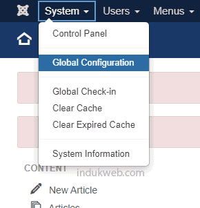 Joomla Global Global Configuration