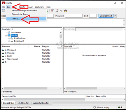 setting sFTP FileZilla ke cPanel