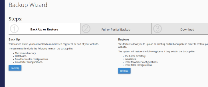 Cara Full Backup cPanel dengan Backup Wizard 1 Cara Full Backup cPanel dengan Backup Wizard